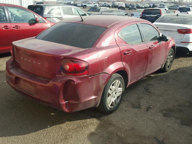 1C3CDZAB2EN223242 - 2014 DODGE AVENGER SE RED photo 4