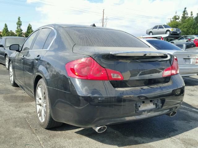 JNKBV61E18M221715 - 2008 INFINITI G35 BLACK photo 3