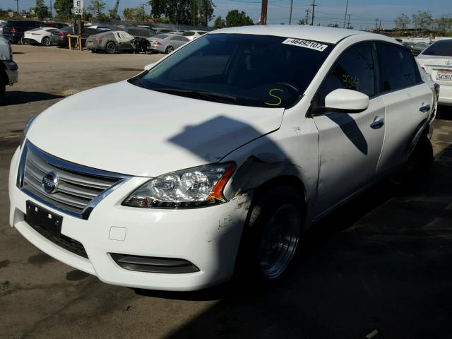 3N1AB7AP4FL681426 - 2015 NISSAN SENTRA S WHITE photo 2