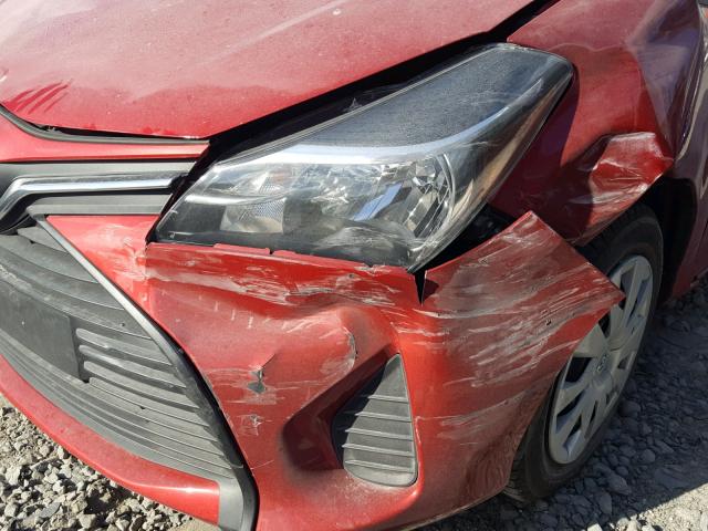 VNKKTUD36HA075181 - 2017 TOYOTA YARIS L RED photo 9