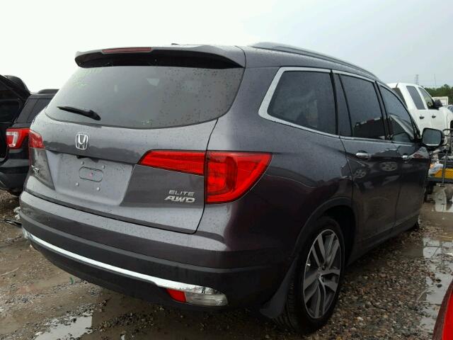 5FNYF6H00JB024116 - 2018 HONDA PILOT ELIT GRAY photo 4