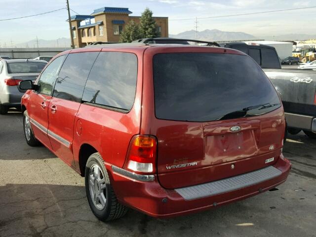 2FMZA52452BA47796 - 2002 FORD WINDSTAR S RED photo 3