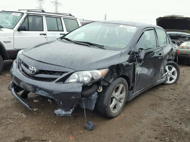 2T1BU4EE3BC723309 - 2011 TOYOTA COROLLA BA BLACK photo 2