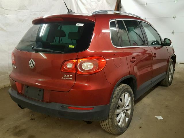WVGBV7AX0BW000610 - 2011 VOLKSWAGEN TIGUAN S RED photo 4