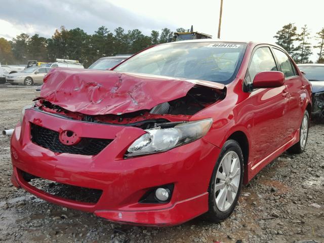 1NXBU4EE3AZ209540 - 2010 TOYOTA COROLLA BA RED photo 2