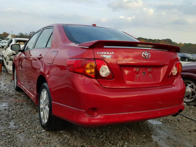 1NXBU4EE3AZ209540 - 2010 TOYOTA COROLLA BA RED photo 3