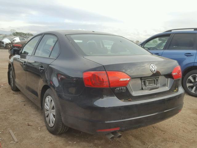 3VW2K7AJ3EM442047 - 2014 VOLKSWAGEN JETTA BASE BLACK photo 3