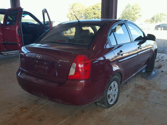 KMHCN46C68U216071 - 2008 HYUNDAI ACCENT GLS BURGUNDY photo 4