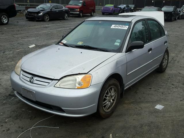 1HGES16561L007948 - 2001 HONDA CIVIC LX GRAY photo 2