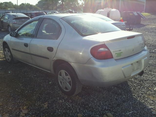 1B3ES26C55D121394 - 2005 DODGE NEON BASE SILVER photo 3