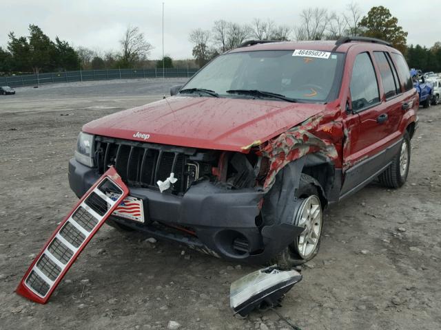 1J4GW48S74C177296 - 2004 JEEP GRAND CHER RED photo 2