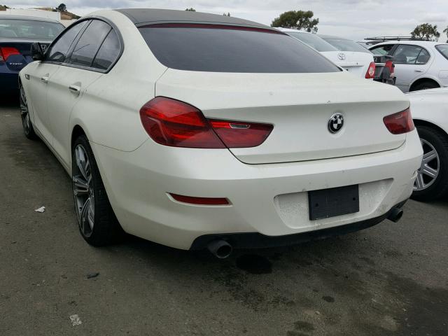 WBA6B8C59EDZ72588 - 2014 BMW 640 XI WHITE photo 3