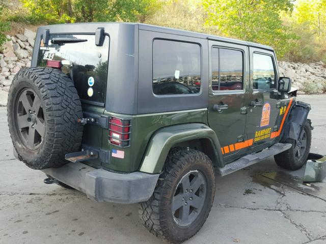 1J4GA59147L197200 - 2007 JEEP WRANGLER S GREEN photo 4