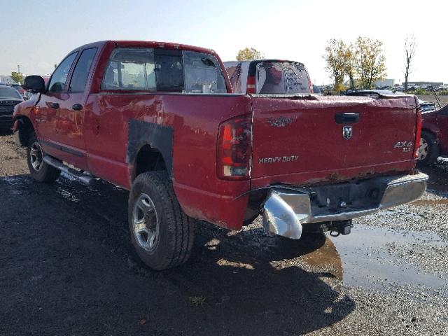 3D7KS28DX5G743800 - 2005 DODGE RAM 2500 S წითელი ფოტო 3