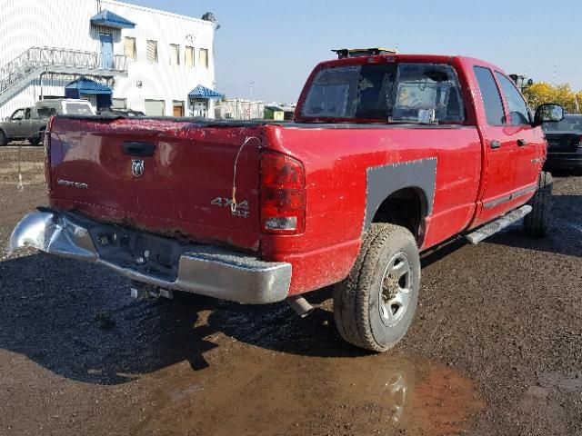 3D7KS28DX5G743800 - 2005 DODGE RAM 2500 S წითელი ფოტო 4