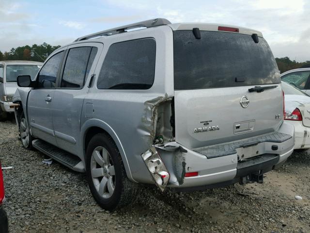 5N1BA08D48N601225 - 2008 NISSAN ARMADA SE SILVER photo 3