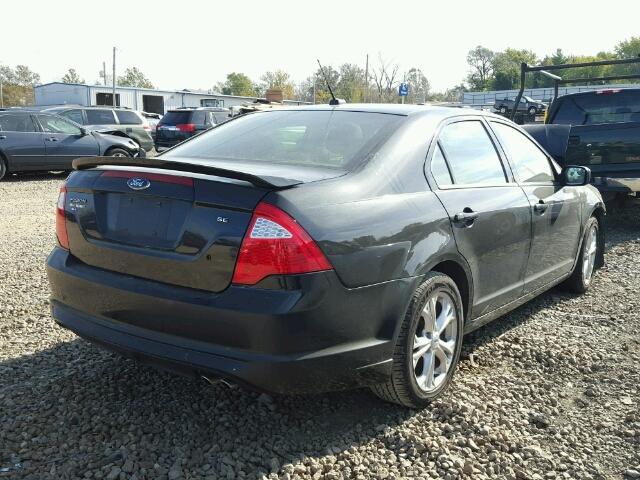 3FAHP0HA1CR320286 - 2012 FORD FUSION SE BLACK photo 4