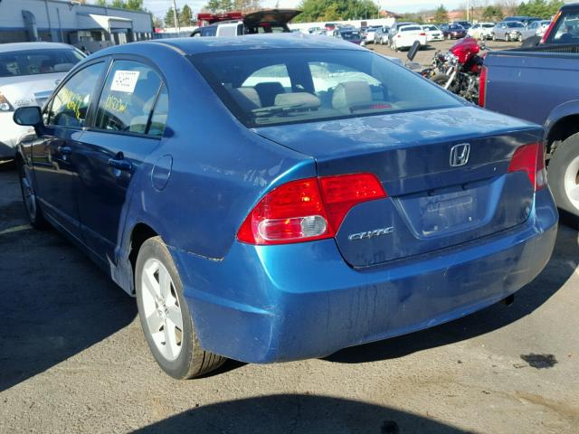 2HGFA16506H517983 - 2006 HONDA CIVIC LX BLUE photo 3