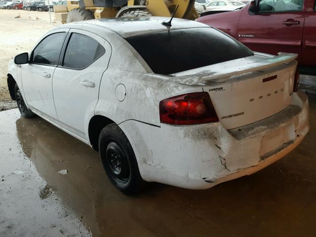 1C3CDZBG8DN768273 - 2013 DODGE AVENGER R/ WHITE photo 3