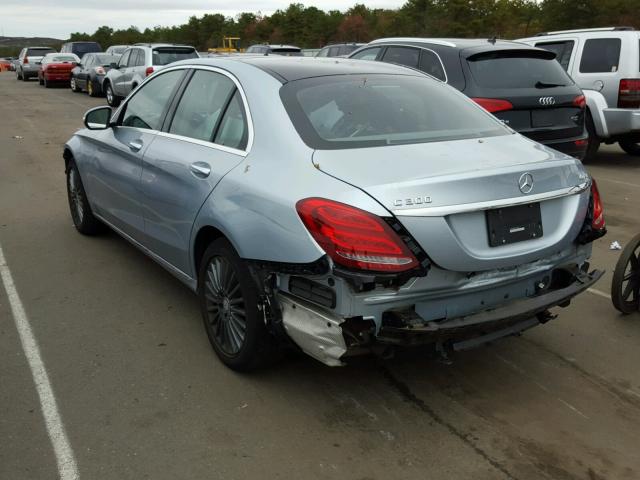 55SWF4KB3FU062550 - 2015 MERCEDES-BENZ C 300 4MAT SILVER photo 3