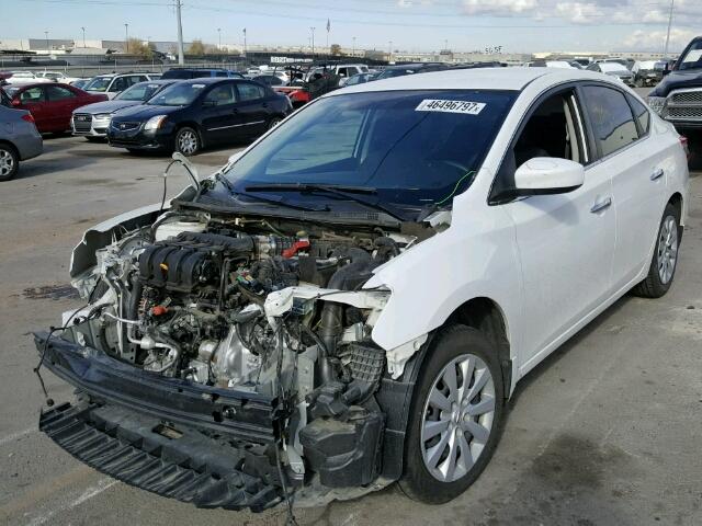 3N1AB7AP6FL692055 - 2015 NISSAN SENTRA S WHITE photo 2