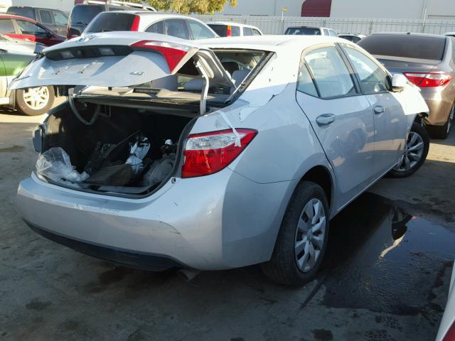 2T1BURHE2GC678797 - 2016 TOYOTA COROLLA SILVER photo 4