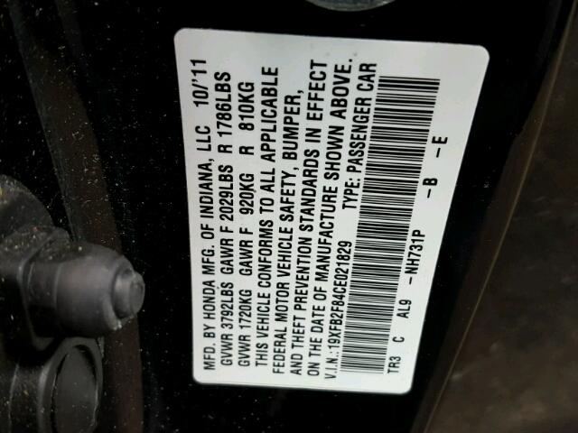 19XFB2F84CE021829 - 2012 HONDA CIVIC EX Qara foto 10