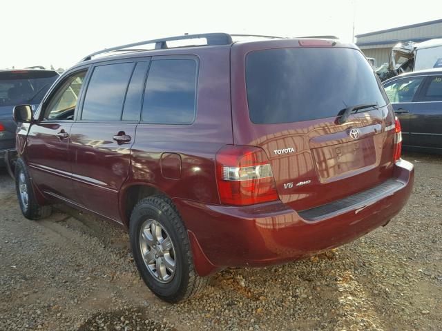 JTEEP21A970205486 - 2007 TOYOTA HIGHLANDER MAROON photo 3