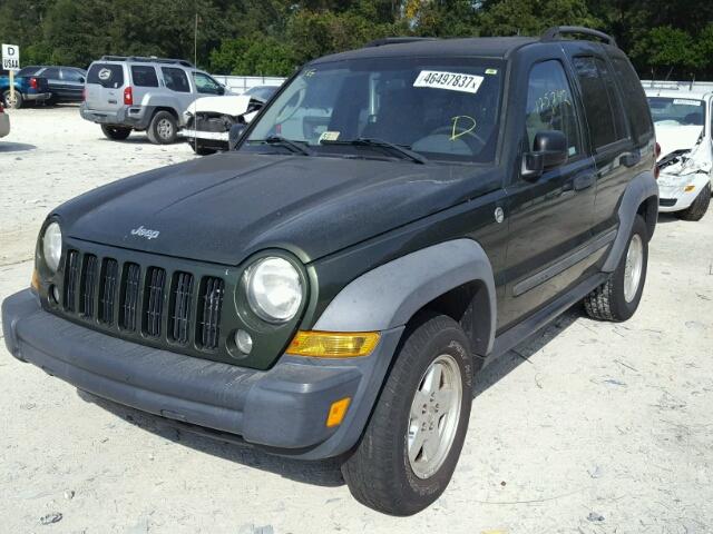 1J4GL48K97W577730 - 2007 JEEP LIBERTY SP GREEN photo 2