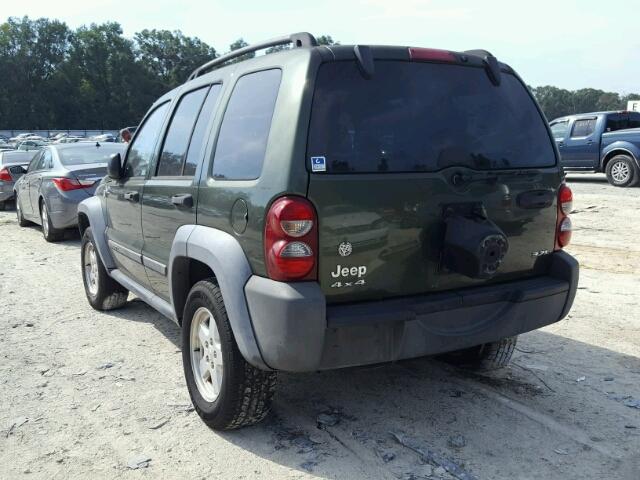 1J4GL48K97W577730 - 2007 JEEP LIBERTY SP GREEN photo 3