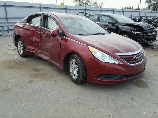 5NPEB4AC0EH856182 - 2014 HYUNDAI SONATA GLS RED photo 1