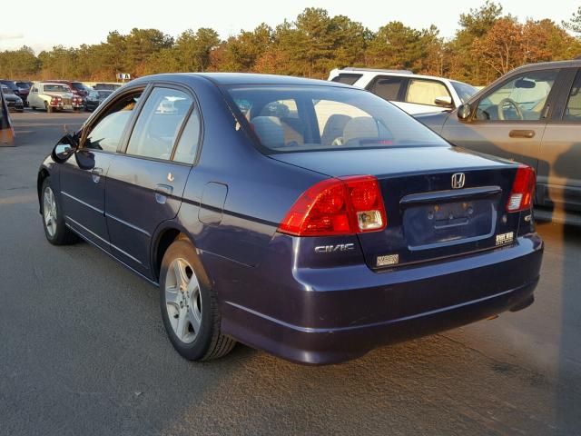 2HGES26764H607717 - 2004 HONDA CIVIC EX BLUE photo 3