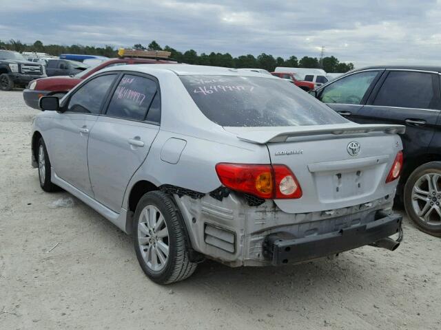 1NXBU40E79Z148891 - 2009 TOYOTA COROLLA BA SILVER photo 3