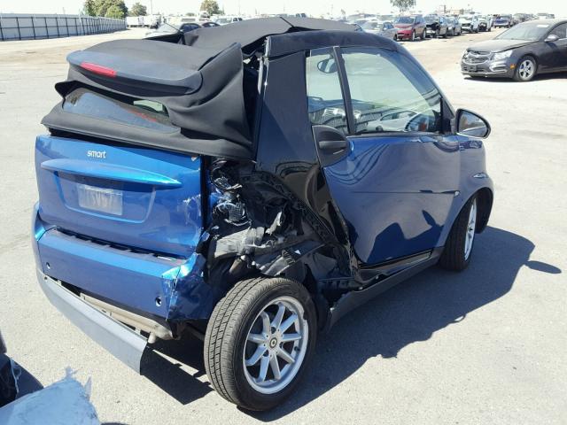 WMEEK31X58K103591 - 2008 SMART FORTWO PAS BLUE photo 4