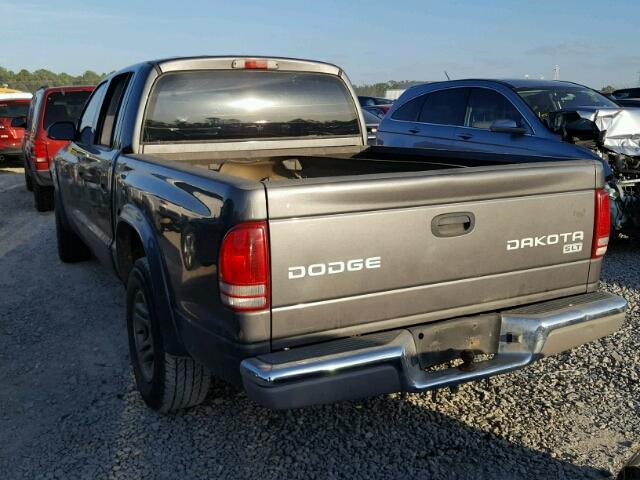 1D7HL48N54S597356 - 2004 DODGE DAKOTA QUA GRAY photo 3