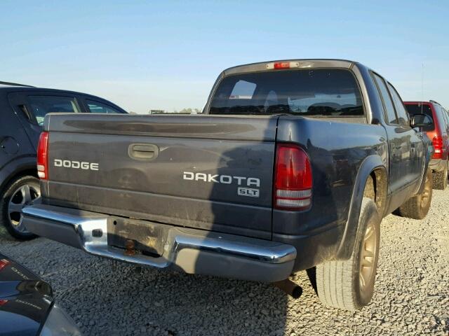 1D7HL48N54S597356 - 2004 DODGE DAKOTA QUA GRAY photo 4