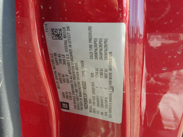 1GCHSBE33F1145922 - 2015 CHEVROLET COLORADO L RED photo 10