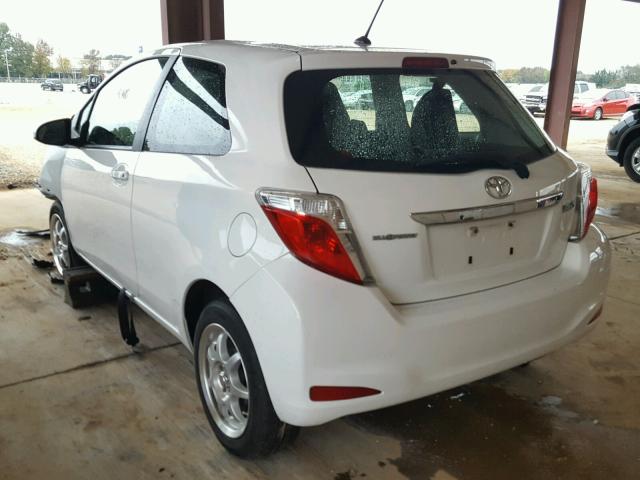 JTDJTUD37CD500614 - 2012 TOYOTA YARIS WHITE photo 3