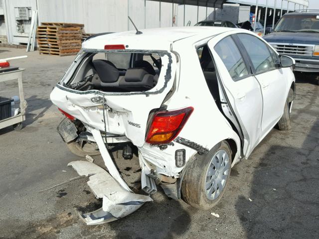 VNKKTUD30FA041511 - 2015 TOYOTA YARIS WHITE photo 4