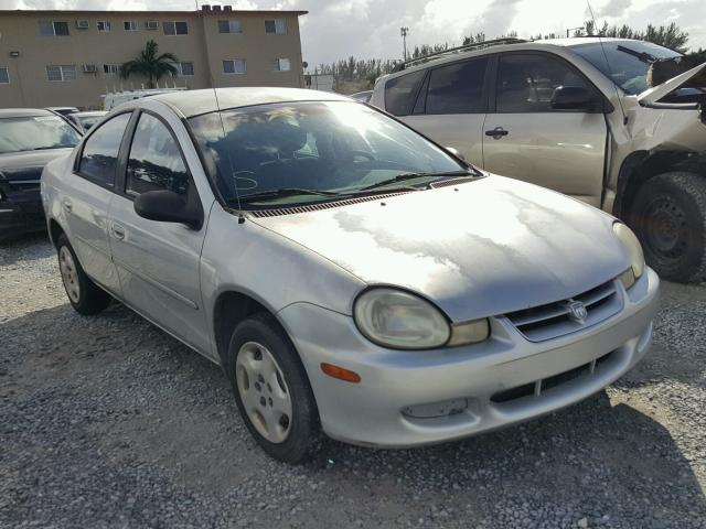 1B3ES26C02D506311 - 2002 DODGE NEON SILVER photo 1