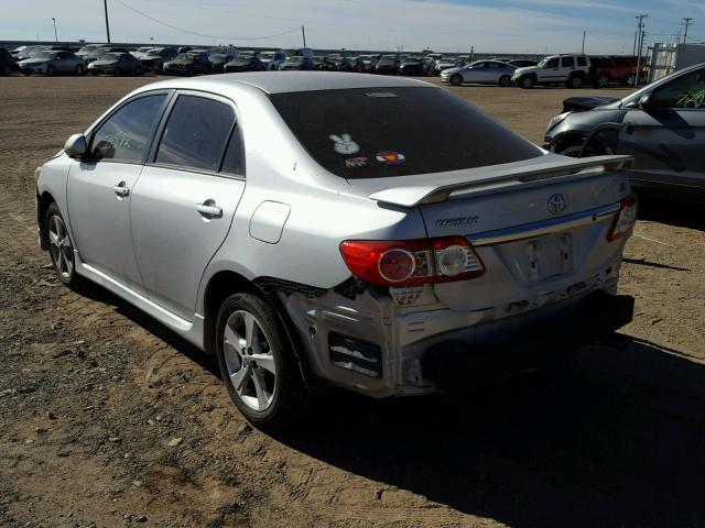 2T1BU4EE4BC666828 - 2011 TOYOTA COROLLA SILVER photo 3