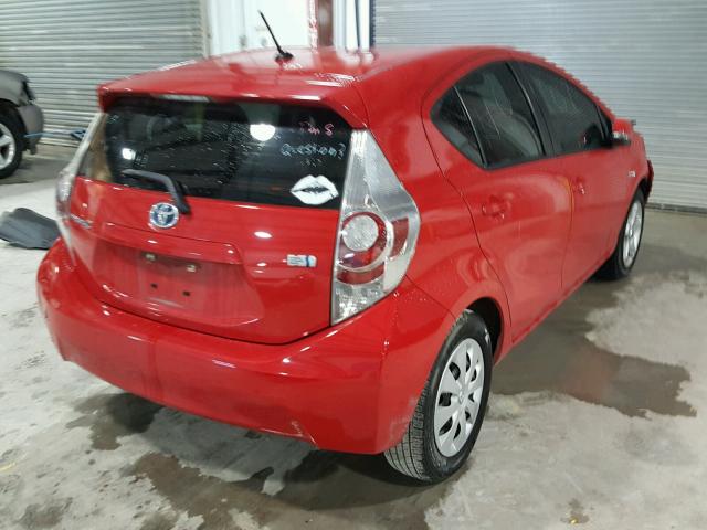 JTDKDTB31D1045664 - 2013 TOYOTA PRIUS C RED photo 4