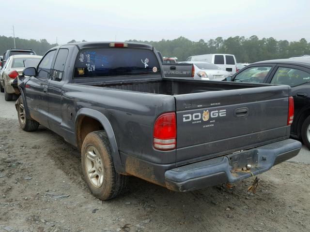 1B7GL32X72S660500 - 2002 DODGE DAKOTA SPO GRAY photo 3