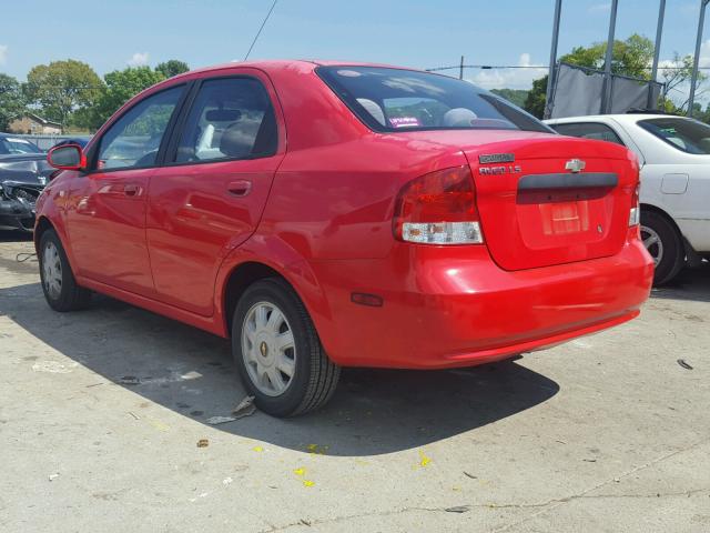 KL1TD52665B357136 - 2005 CHEVROLET AVEO BASE Қызыл фото 3