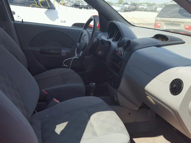 KL1TD52665B357136 - 2005 CHEVROLET AVEO BASE Қызыл фото 5