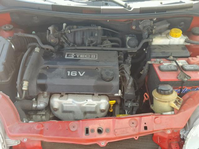 KL1TD52665B357136 - 2005 CHEVROLET AVEO BASE Қызыл фото 7