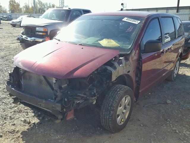 2D4RN4DE8AR490364 - 2010 DODGE GRAND CARA MAROON photo 2