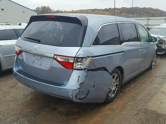 5FNRL5H48BB056209 - 2011 HONDA ODYSSEY EX BLUE photo 4