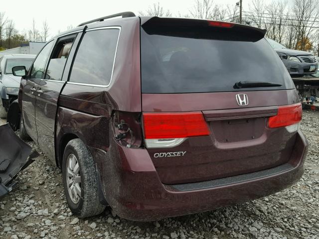 5FNRL38748B029340 - 2008 HONDA ODYSSEY BURGUNDY photo 3