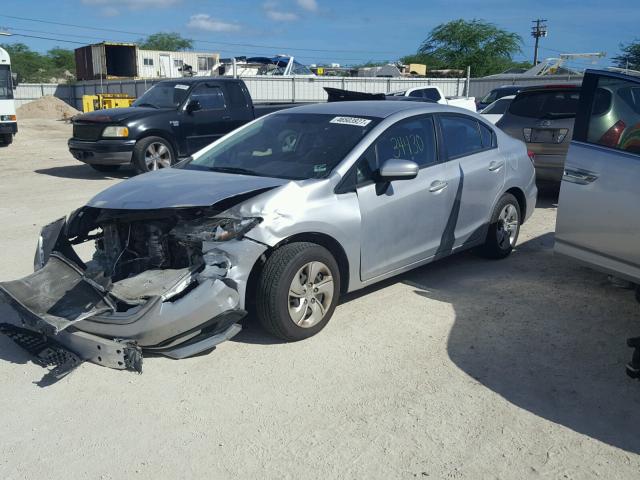 19XFB2F51EE016239 - 2014 HONDA CIVIC LX SILVER photo 2